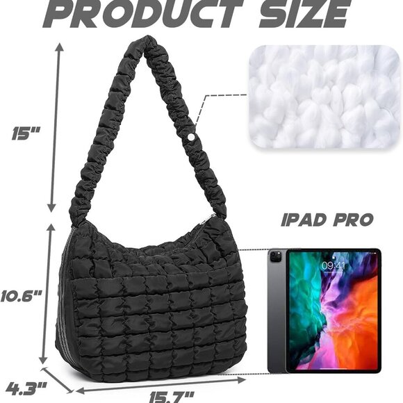 Lightweight Quilted Tote with Multiple Pockets – Ideal Crossbody Handbag - Picture 3 of 6